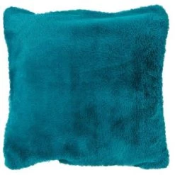 HOMEMAISON Housse De Coussin En Imitation Fourrure Bleu Paon 45 X 45 Cm - Bleu Paon