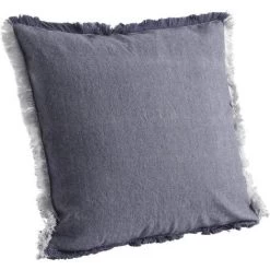 AUBRY GASPARD Coussin En Coton Avec Franges Gris - Gris