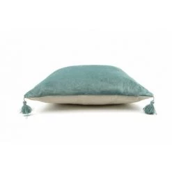 RIDEAUDISCOUNT Housse De Coussin Déhoussable Velours Effet Naturel 40 X 40 Cm à Pompons Vert - Vert 7 RIDEAUDISCOUNT Housse De Coussin Déhoussable Velours Effet Naturel 40 X 40 Cm à Pompons Vert - Vert -France Coussin et housse de coussin Soldes Boutique 11088001 3