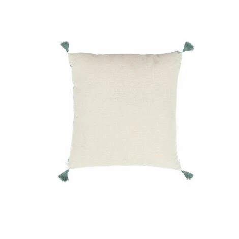 RIDEAUDISCOUNT Housse De Coussin Déhoussable Velours Effet Naturel 40 X 40 Cm à Pompons Vert - Vert 4 RIDEAUDISCOUNT Housse De Coussin Déhoussable Velours Effet Naturel 40 X 40 Cm à Pompons Vert - Vert – Image 4