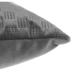 Atmosphera - Coussin Déhoussable Gris En Velours Embossé 40 X 40 Cm - Gris -France Coussin et housse de coussin Soldes Boutique 11474378 3