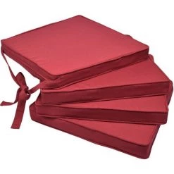 Beautissu Lot De 4 Galettes De Chaises Loft SK Rouge