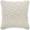HOMEMAISON Coussin Déhoussable En Macramé Ecru 40 X 40 Cm - Ecru