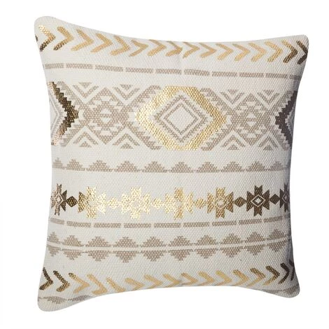 ATMOSPHERA, CRÉATEUR D'INTÉRIEUR Housse De Coussin 40x40 Beige Etnik Gold - Multicolore 1 ATMOSPHERA, CRÉATEUR D'INTÉRIEUR Housse De Coussin 40x40 Beige Etnik Gold - Multicolore