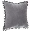 ATMOSPHERA, CRÉATEUR D'INTÉRIEUR Coussin Pompons 40x40 Gris Foncé - Gris