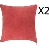 Lot De 2 Coussins En Polyester Coloris Rouge - Dim : L.40 X L.40 Cm -PEGANE-