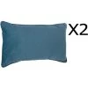 Lot De 2 Coussins Rectangulaires 100% Polyester Coloris Bleu - Dim : L.50 X L.30 Cm -PEGANE