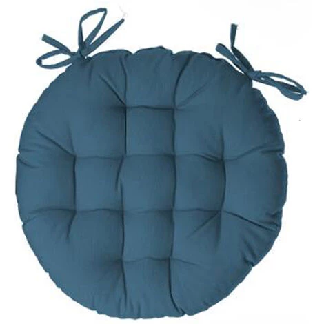 Lot De 4 Galettes De Chaise Ronde En Coton Coloris Bleu Canard - Diamètre 38 Cm -PEGANE 1 Lot De 4 Galettes De Chaise Ronde En Coton Coloris Bleu Canard - Diamètre 38 Cm -PEGANE
