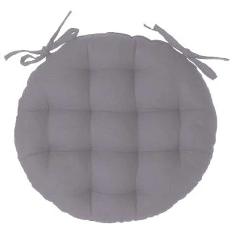 Lot De 4 Galettes De Chaise Ronde En Coton Coloris Gris - Diamètre 38 Cm -PEGANE- 1 Lot De 4 Galettes De Chaise Ronde En Coton Coloris Gris - Diamètre 38 Cm -PEGANE-
