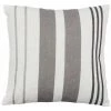 RIDEAUDISCOUNT Housse De Coussin 100% Coton 40 X 40 Cm Déhoussable Tissé Teint Avec Rayures Verticales Nuances Gris - Gris
