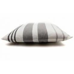RIDEAUDISCOUNT Housse De Coussin 100% Coton 40 X 40 Cm Déhoussable Tissé Teint Avec Rayures Verticales Nuances Gris - Gris -France Coussin et housse de coussin Soldes Boutique 12275021 3