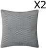 Lot De 2 Coussins Gris Déhoussable - 38 X 38 Cm -PEGANE-