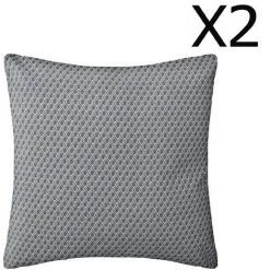 Lot De 2 Coussins Gris Déhoussable - 38 X 38 Cm -PEGANE-