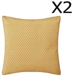 Lot De 2 Coussins Ocre Déhoussable - 38 X 38 Cm -PEGANE-