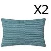 Lot De 2 Coussins Bleu Canard Déhoussable - 30 X 50 Cm -PEGANE-