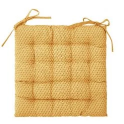 Lot De 4 Galettes De Chaise Ocre à Motifs - 38 X 38 Cm -PEGANE-