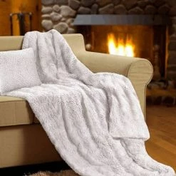 THEDECOFACTORY CALINE - <p>Coussin Aspect Laine Extra-doux Blanc 40x40 - Blanc -France Coussin et housse de coussin Soldes Boutique 13246829 4