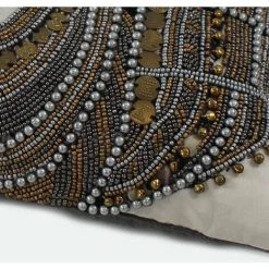 THEDECOFACTORY BIRMAN - Coussin Imprimé Brodé De Perles Noir 30x45 - Noir -France Coussin et housse de coussin Soldes Boutique 13248187 3
