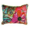 THEDECOFACTORY BRIGHT FLOWERS - <p>Coussin Imprimé Fleurs Avec Pompoms Multicolore 30x40 - Multicolore