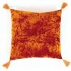 THEDECOFACTORY BAKOU - <p>Coussin Capitonné En Velours à Pompons Orange 38x38 - Orange