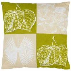 THEDECOFACTORY BOTANIQUE - <p>Coussin En Coton Motifs Feuilles Vert 40x40 - Vert
