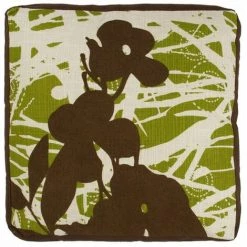 THEDECOFACTORY BAMBOU - <p>Coussin 100% Coton Motifs Bambous Vert 40x40x6 - Vert