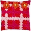 THEDECOFACTORY MARGUERITE - <p>Coussin Avec Fleurs En Feutrine Rouge 40x40 - Rouge