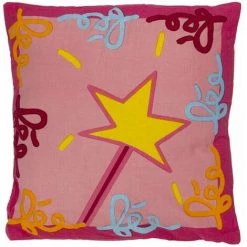 THEDECOFACTORY FEE - <p>Coussin En Coton Motifs Féeriques Rose 40x40 - Rose