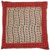 THEDECOFACTORY BOUBOU - Coussin 100% Coton Déhoussable Imprimé Motifs Ethniques Rouge 40x40 - Rouge