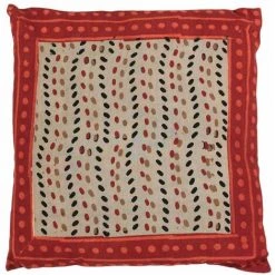 THEDECOFACTORY BOUBOU - Coussin 100% Coton Déhoussable Imprimé Motifs Ethniques Rouge 40x40 - Rouge