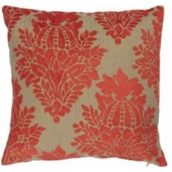 THEDECOFACTORY FLORALIES - <p><span>Coussin En Coton Tissé Déhoussable à Motifs Fleur De Lys Rouge 43x43 - Rouge