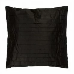 THEDECOFACTORY PLISSE - <p> Coussin Effet Soie Avec Plis Noir 40x40 - Noir