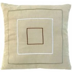 THEDECOFACTORY KEVIN - <p>Coussin En Suédine Brodé Beige 40x40 - Beige