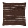 THEDECOFACTORY BRODERIE - <p>Coussin Effet Suédine Avec Broderies Marron 40x40 - Marron