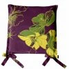 THEDECOFACTORY GRAPHIQUE - <p>Galette En Coton à Motifs Floraux Prune Et Vert 40x40 - Violet