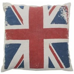 THEDECOFACTORY VINTAGE UK FLAG - <p>Coussin En Coton Drapeau Anglais Effet Vintage 50x50 - Multicolore