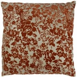 THEDECOFACTORY FLORALIE - <p>Coussin En Coton Motif Floral Orange 50x50 - Orange