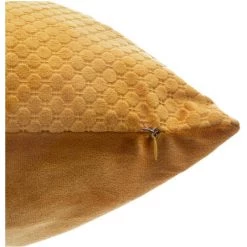 Atmosphera - Coussin Déhoussable En Velours Ocre Motif En Relief 45 X 45 Cm - Ocre -France Coussin et housse de coussin Soldes Boutique 13411593 3