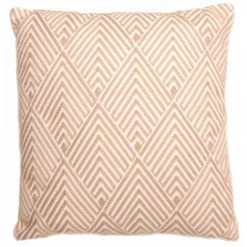RIDEAUDISCOUNT Housse De Coussin 100% Coton 40 X 40 Cm Déhoussable Brodée Motifs Chevrons Losanges Ecru - Ecru
