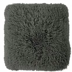 THEDECOFACTORY NEO YOGA - <p>Coussin à Poils Longs Extra-doux Gris Foncé 40x40 - Gris Foncé