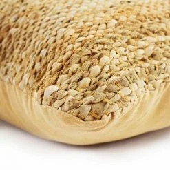 THEDECOFACTORY SKIN - <p>Coussin En Cuir Tressé Jaune 45x45 - Jaune -France Coussin et housse de coussin Soldes Boutique 14033647 3