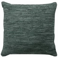 THEDECOFACTORY SKIN - <p>Coussin En Cuir Tressé Gris 45x45 - Gris Foncé