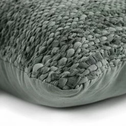 THEDECOFACTORY SKIN - <p>Coussin En Cuir Tressé Gris 45x45 - Gris Foncé -France Coussin et housse de coussin Soldes Boutique 14033650 3
