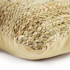 THEDECOFACTORY SKIN - <p>Coussin En Cuir Tressé Ocre 45x45 - Jaune Ocre -France Coussin et housse de coussin Soldes Boutique 14033652 3