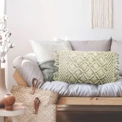 THEDECOFACTORY MACRAME - <p>Coussin En Coton Tressé Naturel 30x50 - Beige -France Coussin et housse de coussin Soldes Boutique 14033661 5