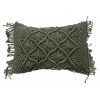 THEDECOFACTORY MACRAME - <p>Coussin En Coton Tressé Vert Kaki Taupe 40x60 - Vert