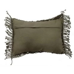 THEDECOFACTORY MACRAME - <p>Coussin En Coton Tressé Vert Kaki Taupe 40x60 - Vert -France Coussin et housse de coussin Soldes Boutique 14033681 4