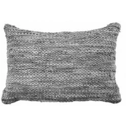 THEDECOFACTORY SKIN - <p>Coussin En Cuir Tressé Gris Clair 60x40 - Gris Clair