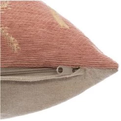 Atmosphera - Housse De Coussin Chenille Palmier Rose Corail 40 X 40 Cm - Vieux Rose -France Coussin et housse de coussin Soldes Boutique 14227569 4