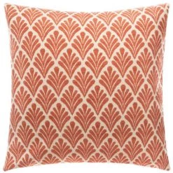 Atmosphera - Housse De Coussin Chenille Fleur Rose Corail 40 X 40 Cm - Corail
